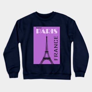 Paris France Travel Poster Design Crewneck Sweatshirt